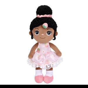Soft Baby Doll Plush Toy, African American Doll Ballerina Doll for Girls
